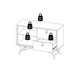 Wooden Sideboard With 1 Door And 2 Drawers - Ry