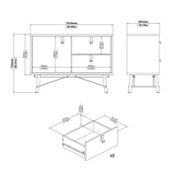 Wooden Sideboard With 1 Door And 2 Drawers - Ry