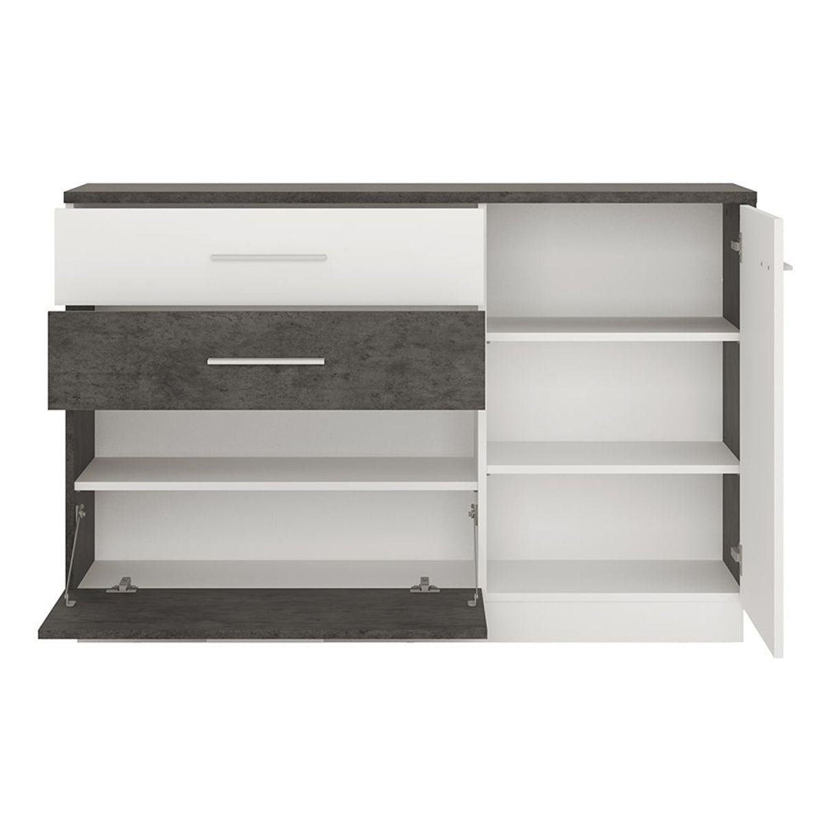 Wooden Sideboard With 1 Door And 2 Drawers - Zingaro