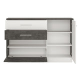 Wooden Sideboard With 1 Door And 2 Drawers - Zingaro