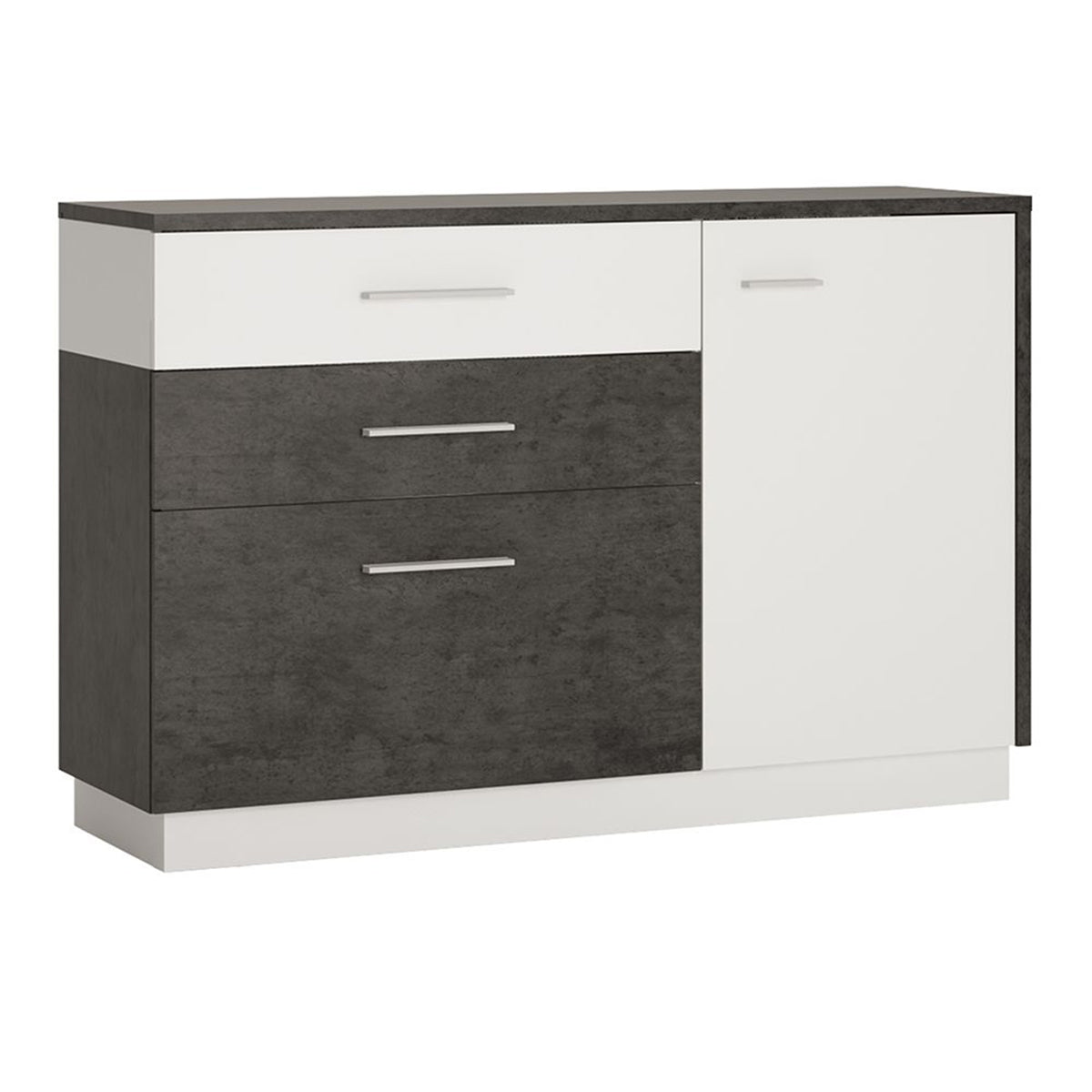 Wooden Sideboard With 1 Door And 2 Drawers - Zingaro