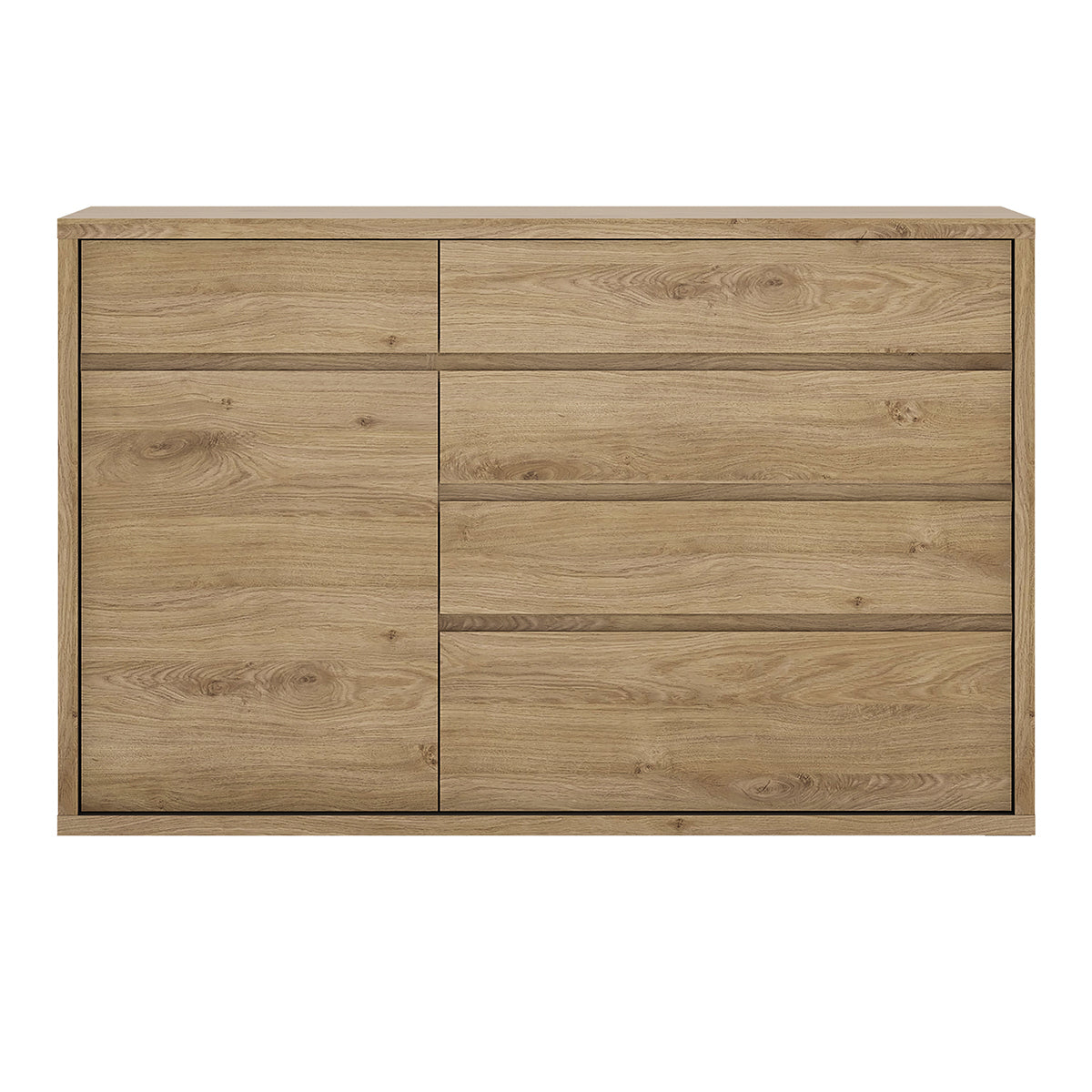 Wooden Sideboard With 1 Door And 5 Drawers - Shetland
