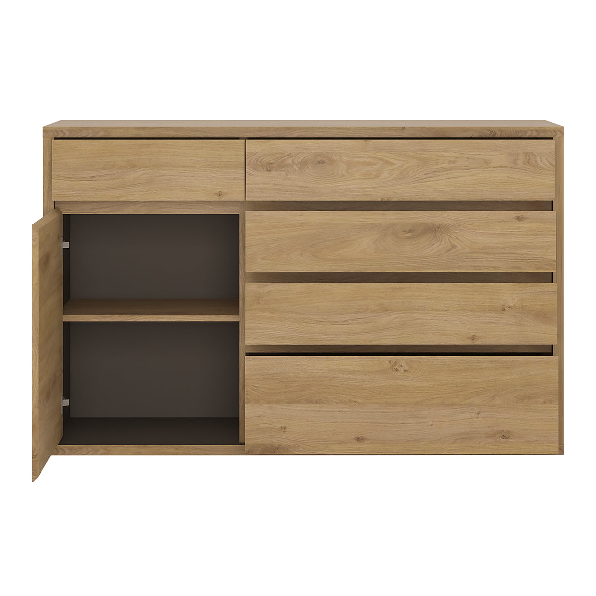 Wooden Sideboard With 1 Door And 5 Drawers - Shetland