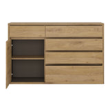 Wooden Sideboard With 1 Door And 5 Drawers - Shetland