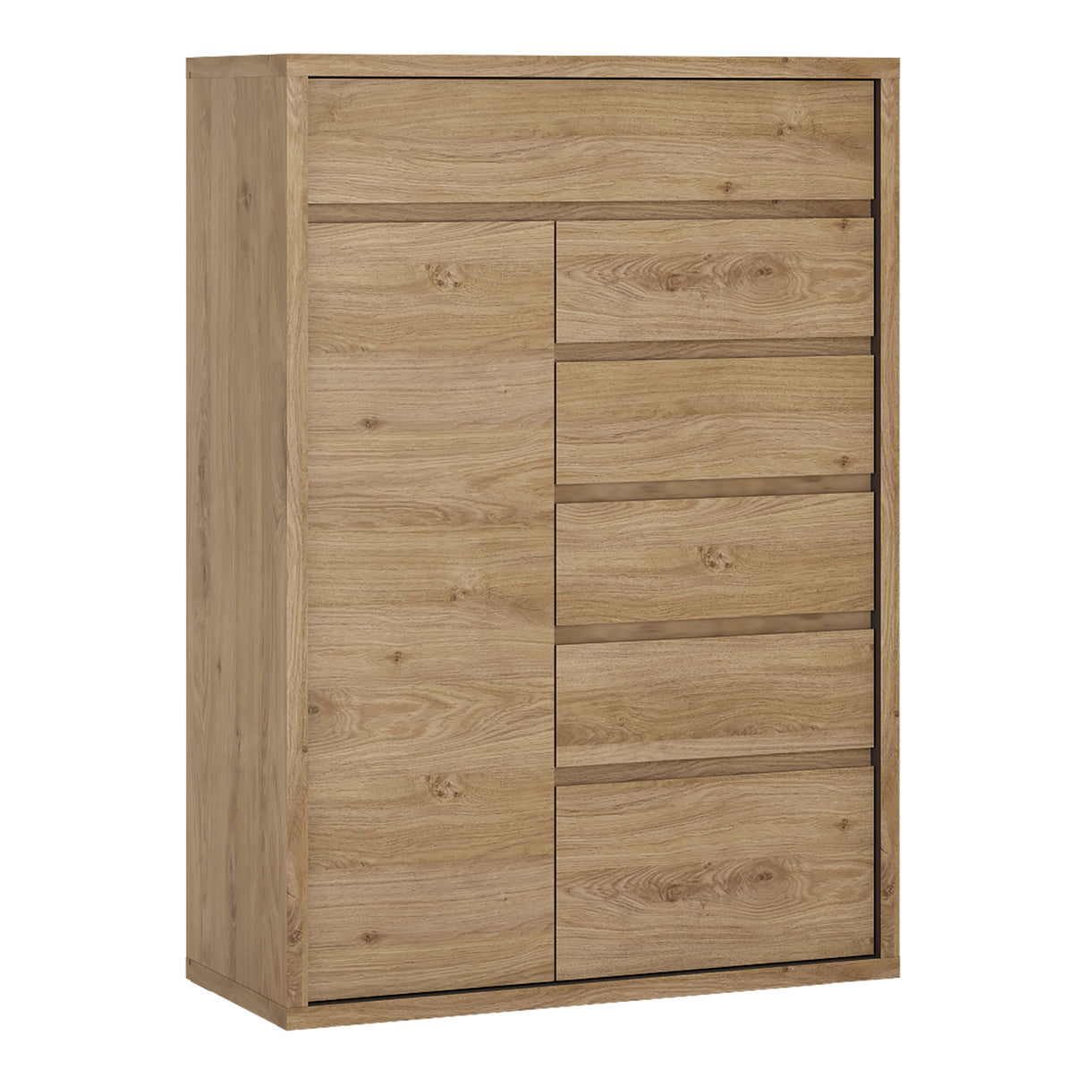 Wooden Sideboard With 1 Door And 6 Drawers - Shetland