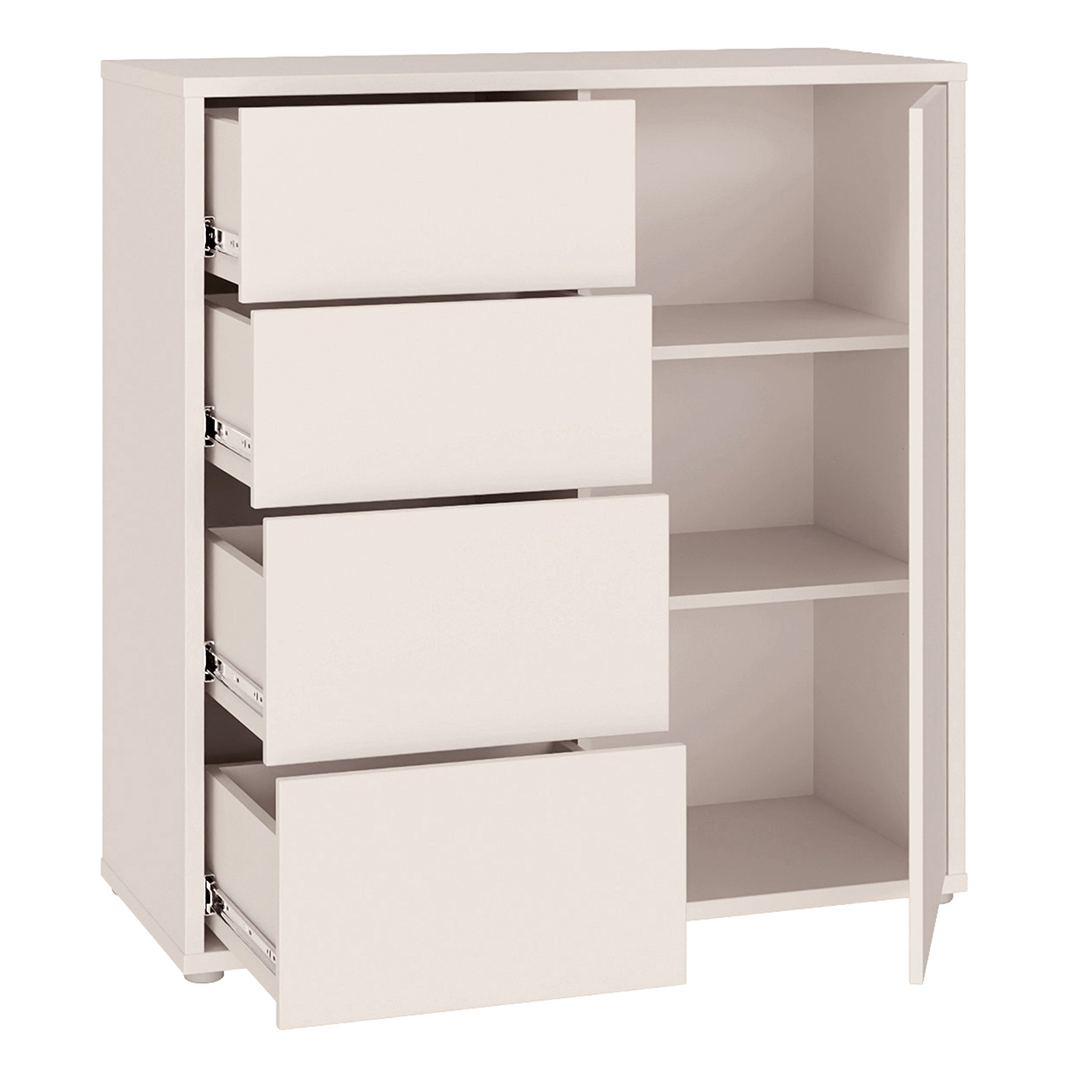 Wooden Sideboard With 1 Push-to-Open Door And 4 Drawers - Alice Springs