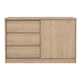 Wooden Sideboard With 1 Sliding Door And 3 Drawers - Naia