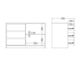 Wooden Sideboard With 1 Sliding Door And 3 Drawers - Naia