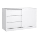 Wooden Sideboard With 1 Sliding Door And 3 Drawers - Naia