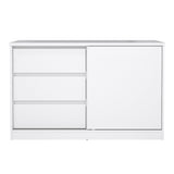 Wooden Sideboard With 1 Sliding Door And 3 Drawers - Naia