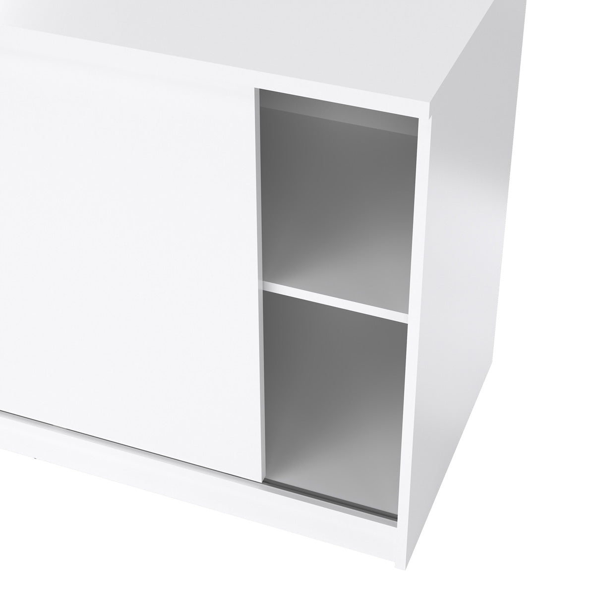 Wooden Sideboard With 1 Sliding Door And 3 Drawers - Naia