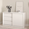 Wooden Sideboard With 1 Sliding Door And 3 Drawers - Naia