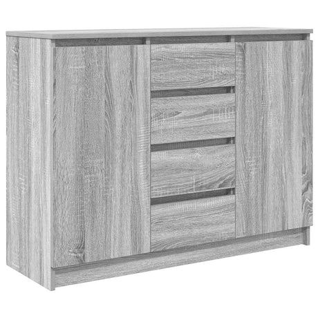 Wooden Sideboard 100.5cm Wide With 2 Doors And 4 Drawers - Vantage Home
