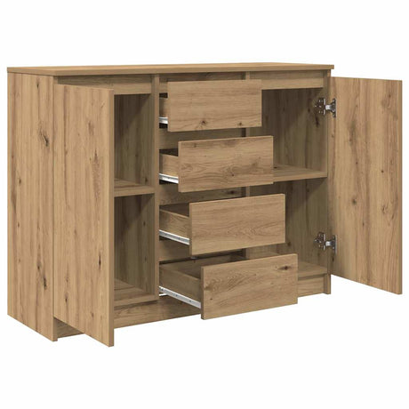 Wooden Sideboard 100.5cm Wide With 2 Doors And 4 Drawers - Vantage Home