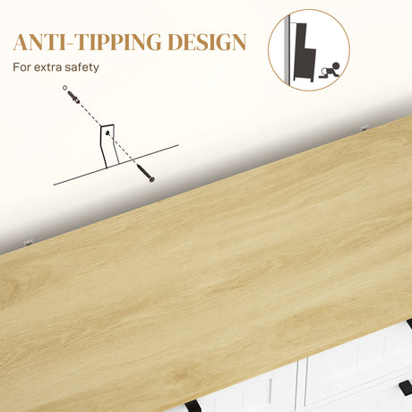 Wooden Sideboard 100cm Wide With 1 Door 2 Drawers And Tilt Out Trash Bin - Velmora