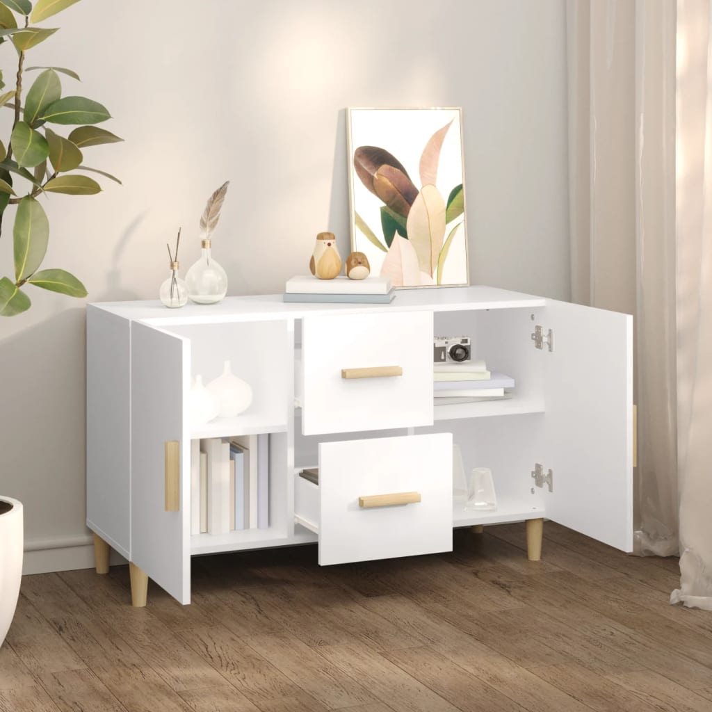 Wooden Sideboard 100cm Wide With 2 Doors 2 Drawers - Vantage Home