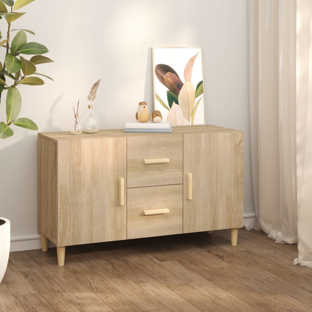 Wooden Sideboard 100cm Wide With 2 Doors 2 Drawers - Vantage Home