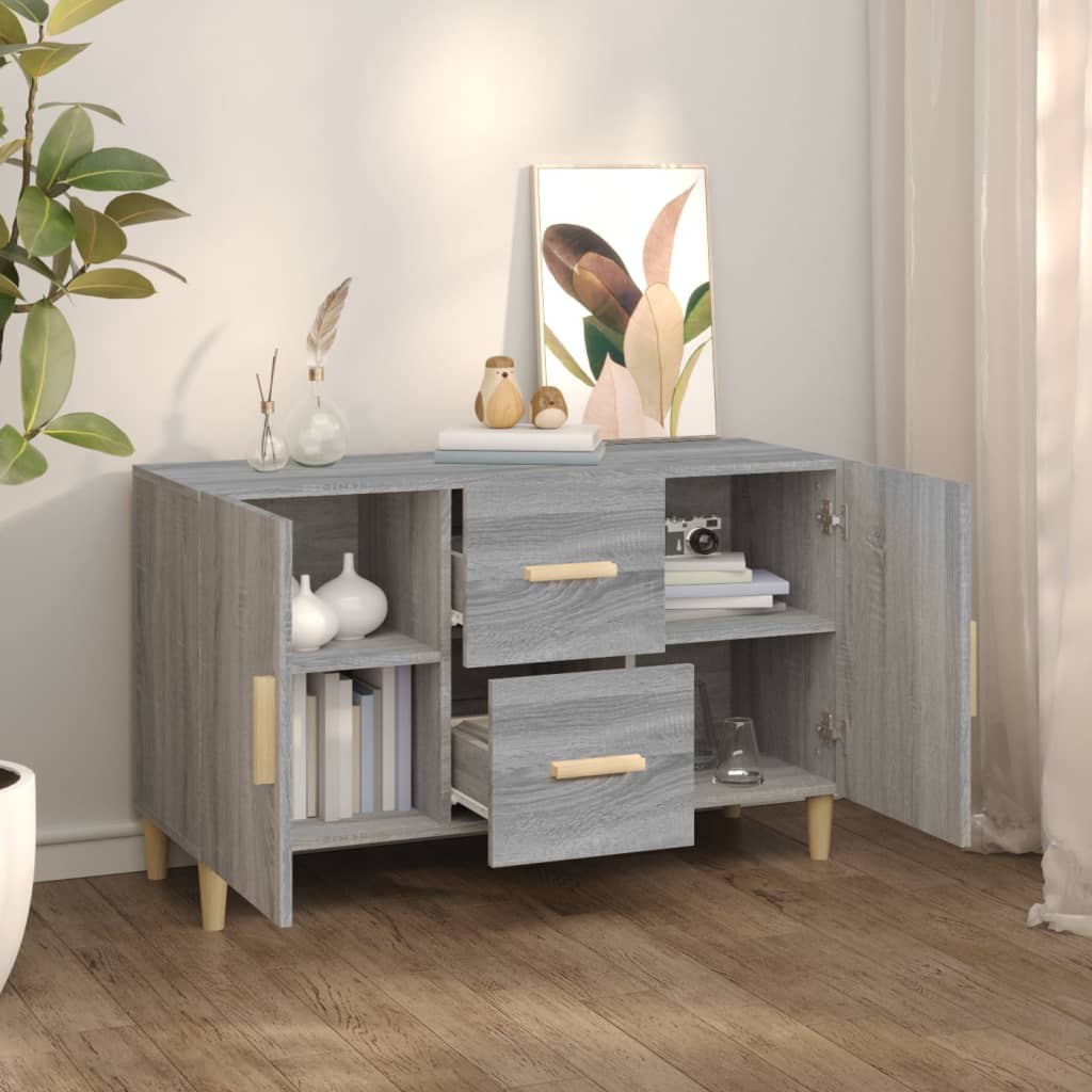 Wooden Sideboard 100cm Wide With 2 Doors 2 Drawers - Vantage Home