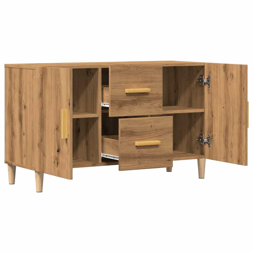 Wooden Sideboard 100cm Wide With 2 Doors 2 Drawers - Vantage Home