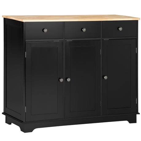Wooden Sideboard 101cm Wide With 3 Doors And 3 Drawers - Velmora