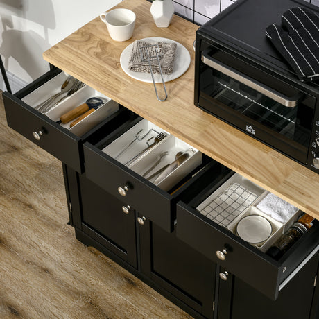 Wooden Sideboard 101cm Wide With 3 Doors And 3 Drawers - Velmora