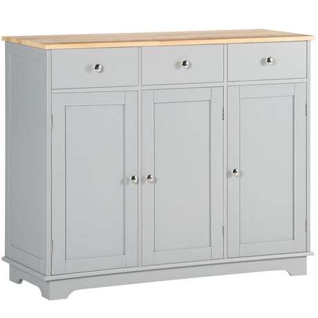 Wooden Sideboard 101cm Wide With 3 Doors And 3 Drawers - Velmora