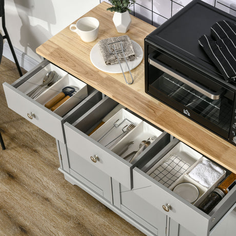 Wooden Sideboard 101cm Wide With 3 Doors And 3 Drawers - Velmora