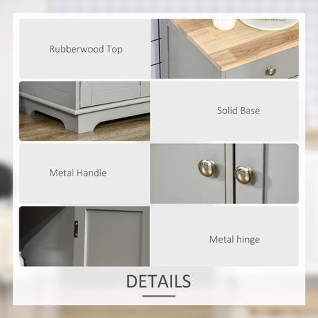 Wooden Sideboard 101cm Wide With 3 Doors And 3 Drawers - Velmora