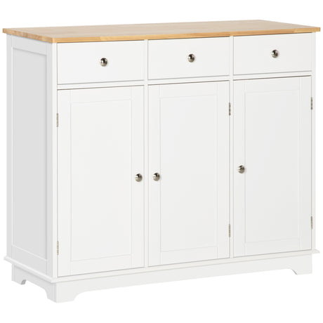 Wooden Sideboard 101cm Wide With 3 Doors And 3 Drawers - Velmora