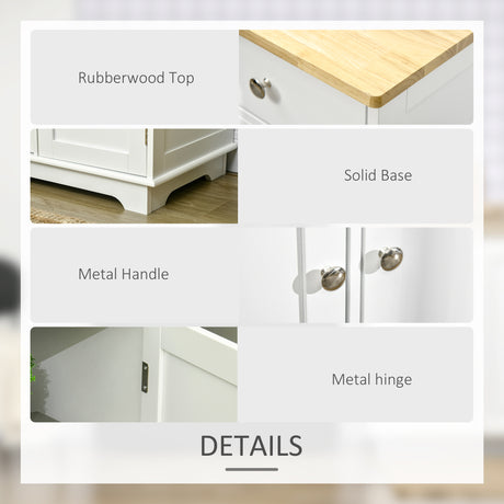Wooden Sideboard 101cm Wide With 3 Doors And 3 Drawers - Velmora