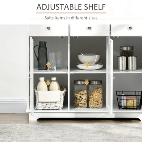 Wooden Sideboard 101cm Wide With 3 Doors And 3 Drawers - Velmora