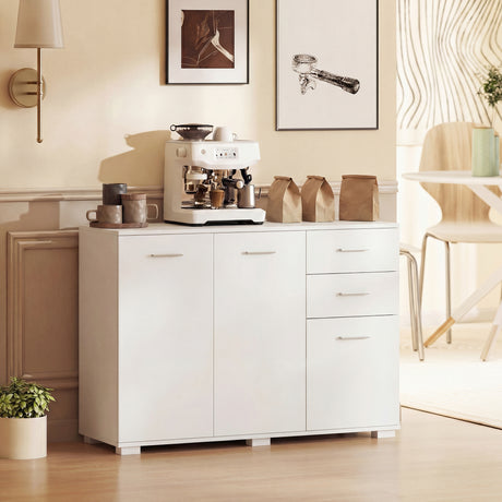 Wooden Sideboard 106cm Wide With 3 Doors And 2 Drawers - Velmora