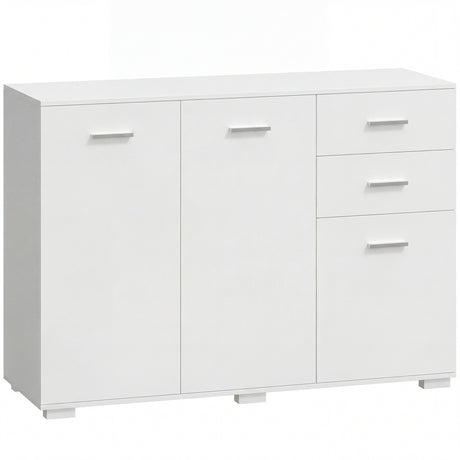 Wooden Sideboard 106cm Wide With 3 Doors And 2 Drawers - Velmora