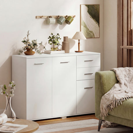 Wooden Sideboard 106cm Wide With 3 Doors And 2 Drawers - Velmora