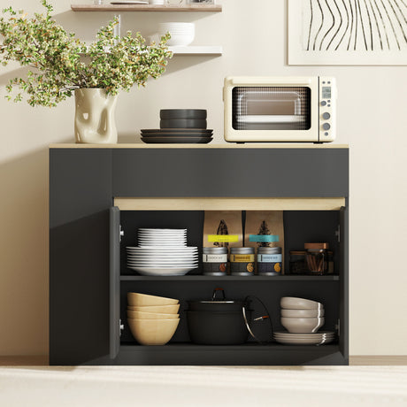 Wooden Sideboard 110cm Wide With 2 Doors And 1 Drawer - Velmora