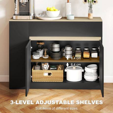 Wooden Sideboard 110cm Wide With 2 Doors And 1 Drawer - Velmora