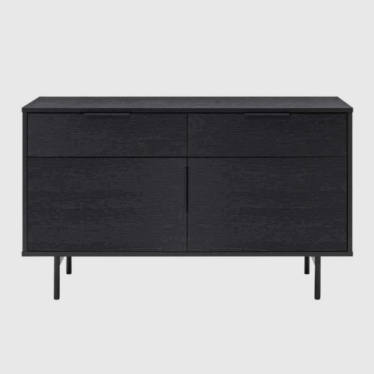 Wooden Sideboard 110cm Wide With 2 Doors And 2 Drawers - Hura