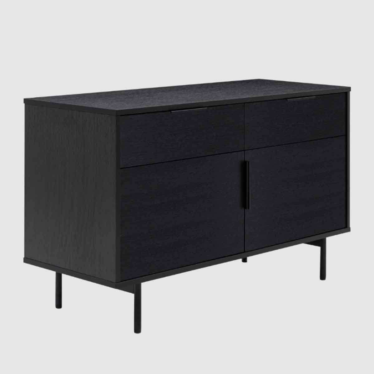 Wooden Sideboard 110cm Wide With 2 Doors And 2 Drawers - Hura