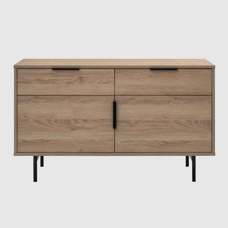 Wooden Sideboard 110cm Wide With 2 Doors And 2 Drawers - Hura