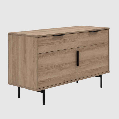 Wooden Sideboard 110cm Wide With 2 Doors And 2 Drawers - Hura