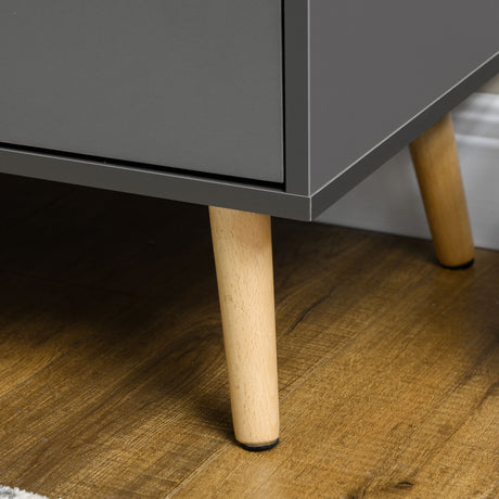 Wooden Sideboard 120cm Wide With 2 Doors 3 Drawers And Natural Legs - Velmora