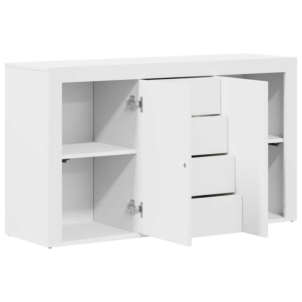 Wooden Sideboard 120cm Wide With 2 Doors 4 Drawers - Vantage Home