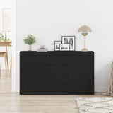 Wooden Sideboard 120cm Wide With 2 Doors 4 Drawers - Vantage Home