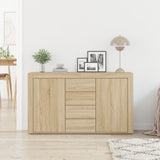 Wooden Sideboard 120cm Wide With 2 Doors 4 Drawers - Vantage Home