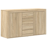 Wooden Sideboard 120cm Wide With 2 Doors 4 Drawers - Vantage Home