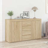 Wooden Sideboard 120cm Wide With 2 Doors 4 Drawers - Vantage Home
