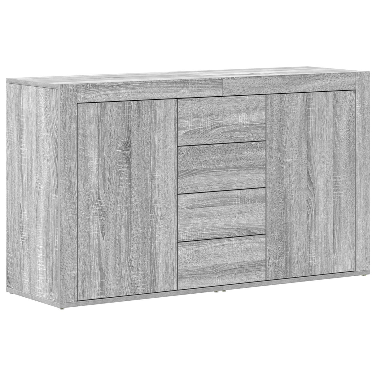 Wooden Sideboard 120cm Wide With 2 Doors 4 Drawers - Vantage Home
