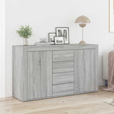 Wooden Sideboard 120cm Wide With 2 Doors 4 Drawers - Vantage Home