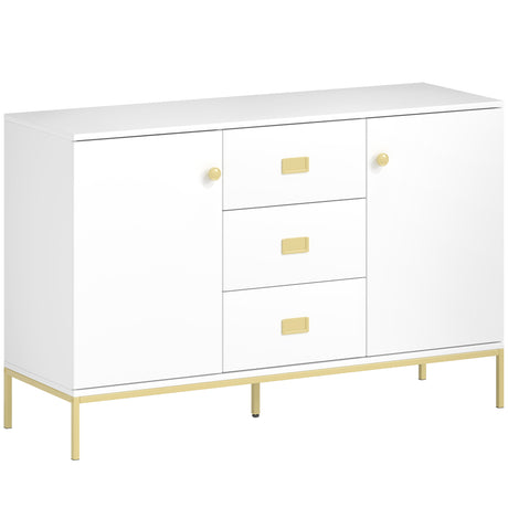 Wooden Sideboard 120cm Wide With 2 Doors And 3 Drawers - Velmora
