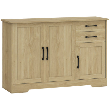 Wooden Sideboard 120cm Wide With 3 Doors And 2 Drawers - Velmora
